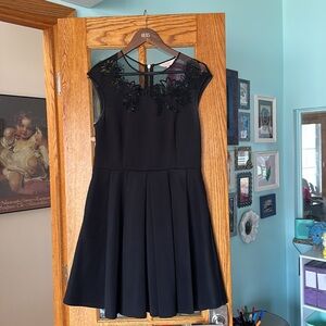 Ted Baker London Women's Dress Dollii Black TB 4 US 10 Fit & Flare Floral Lace